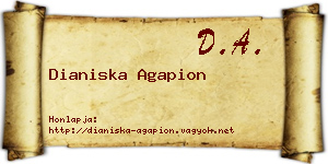 Dianiska Agapion névjegykártya